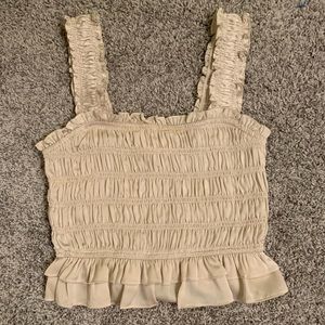 Casual Frill Smocked Cami Tank Shirred Strap
